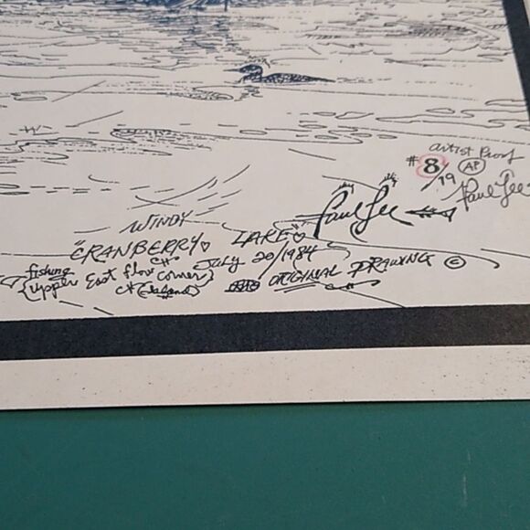 Paul Anthony Lee "Windy Cranberry Lake" Landscape Art Print Artist Proof 1984 - Picture 3 of 10
